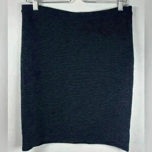 Eileen Fisher Skirt Black Wool Blend Straight Pencil Style Womens Petite Medium